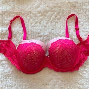 Pink bra with rhinestones
